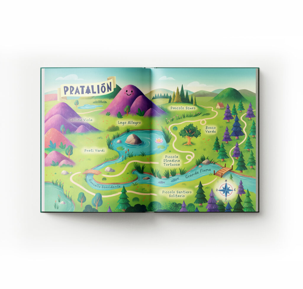 libro per bambini Nonno Rana - Mappa di Pratalión